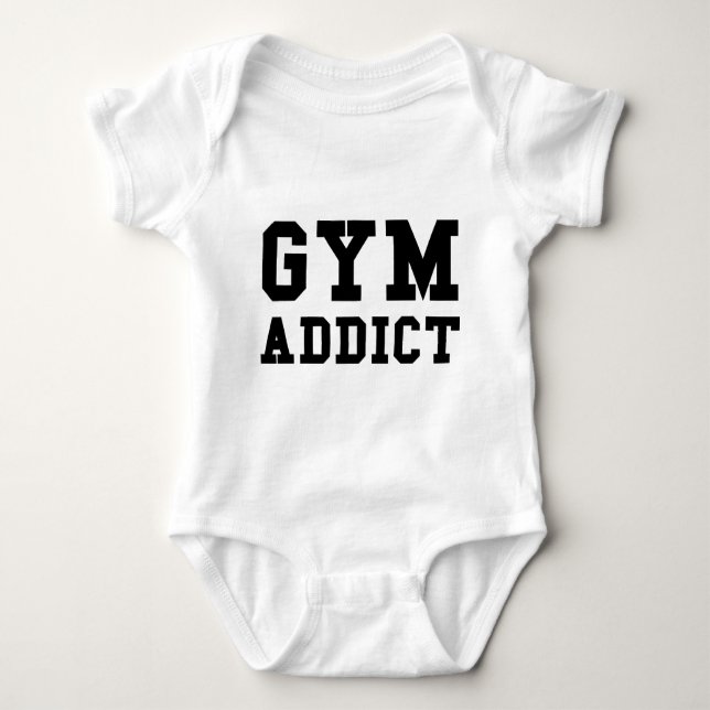 GYM ADDICT BABY STRAMPLER (Vorderseite)