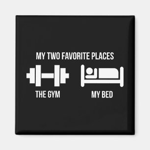 Gym and Bed - Funny Cartoon Piktogramm - Neuheit Magnet