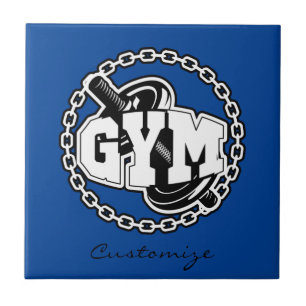 Gym Barbell Logo Thunder_Cove Fliese