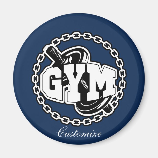Gym Barbell Logo Thunder_Cove Magnet (Vorne)