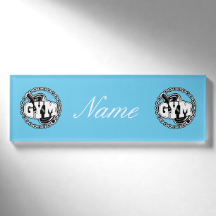 Gym Barbell Logo Thunder_Cove Namenschild