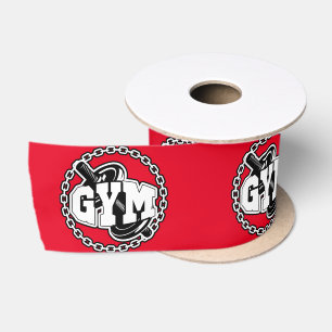 Gym Barbell Logo Thunder_Cove Satinband