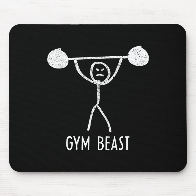 Gym Beast Funny Bodybuilding Exercise Fitness Work Mousepad (Vorne)