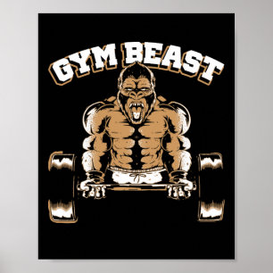 Gym-Biest Gorilla Gewichtheben Bodybuilding Workou Poster