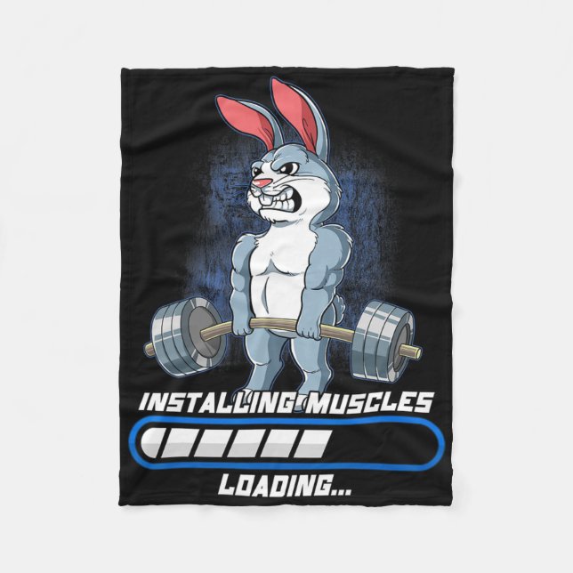 Gym Bodybuilding Installing Muscles  Fleecedecke (Vorderseite)