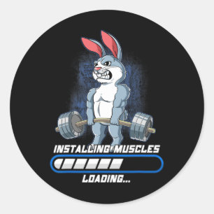 Gym Bodybuilding Muskelaufbau Runder Aufkleber