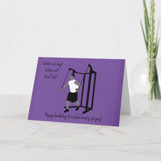 Gym Boy Birthday Card Karte (Vorderseite)