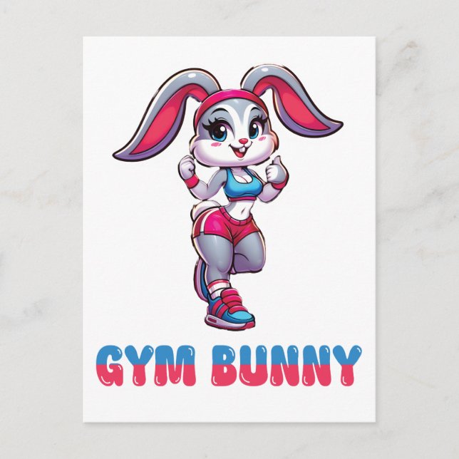 Gym Bunny Postkarte (Vorderseite)