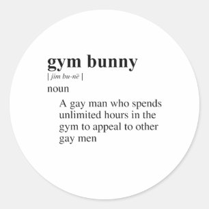 GYM BUNNY RUNDER AUFKLEBER
