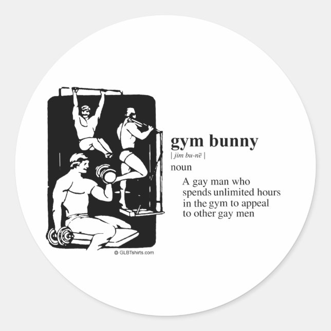 GYM BUNNY RUNDER AUFKLEBER (Vorderseite)
