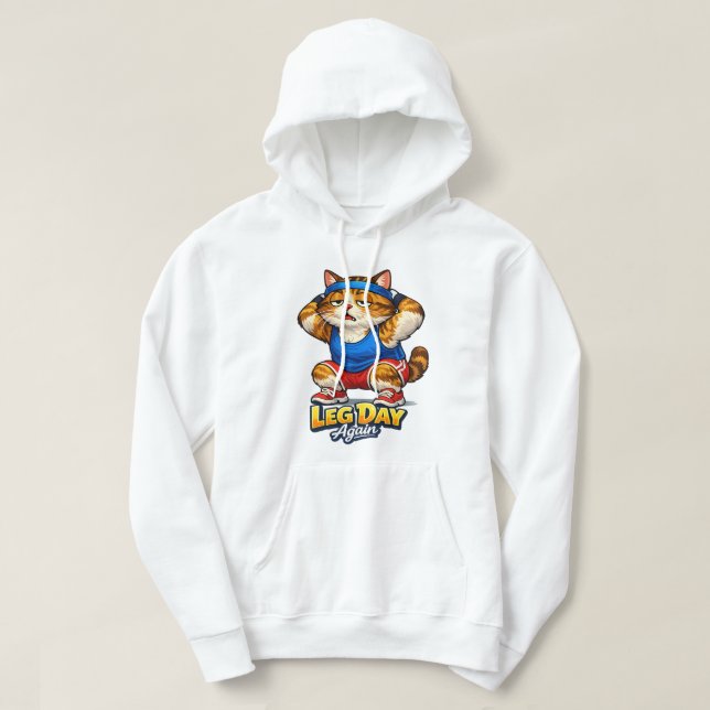 Gym Cat Humor Artwork – Funny Workout Style Hoodie (Design vorne)