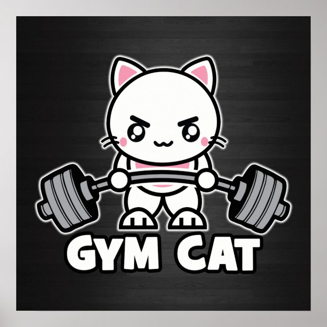 Gym Cat - Workout Motivierend Poster (Vorne)