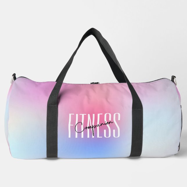 Gym Companion Soft Pink Moderne farbenfrohe Gym-Ta Duffle Bag (Vorderseite)
