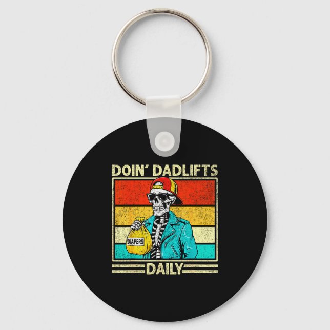 Gym Dad Doin' Dadlifts Daily Men Fathers Day Funny Schlüsselanhänger (Vorderseite)