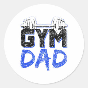Gym Dad Fitness Workout Gewichte Training Fett Runder Aufkleber