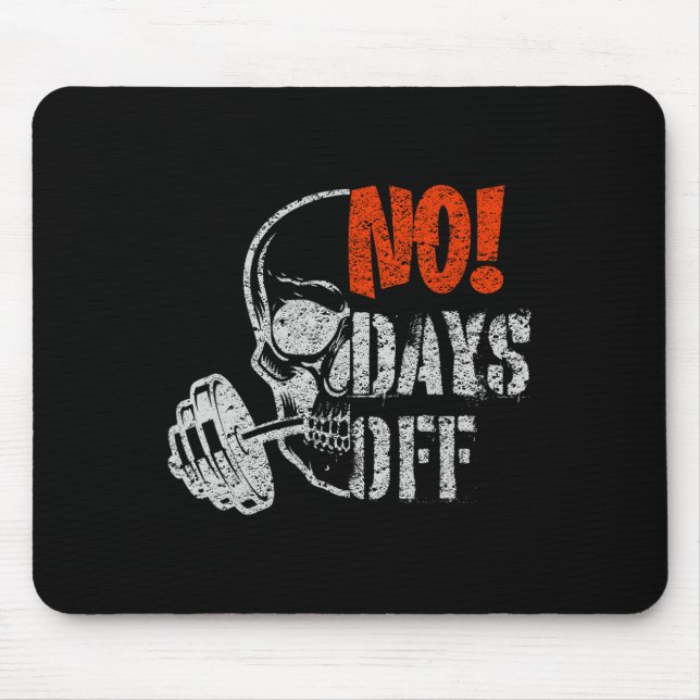 Gym Day Skull Weightlifting Gym Motivation And Fit Mousepad (Vorne)