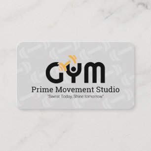 Gym Dumbell Logo   Gesundheitliche Fitness Visitenkarte