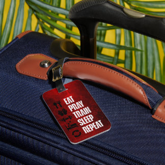 Gym Eat Pray Train Sleep Repeat  Luggage Tag Gepäckanhänger