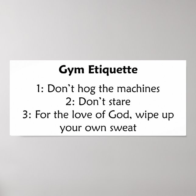 Gym Etiquette Poster (Vorne)