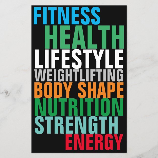 Gym Fitness Club mutig bunt Text Inspiration Flyer (Vorne)