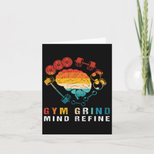 Gym Grind Mind Raffinierte Bodybuilding Retro Gym  Karte