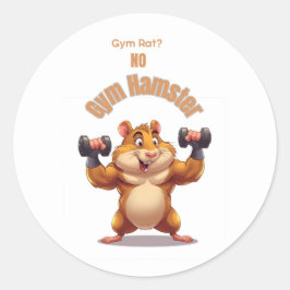 Gym Hamster - Funny Workout Hamster Design Runder Aufkleber