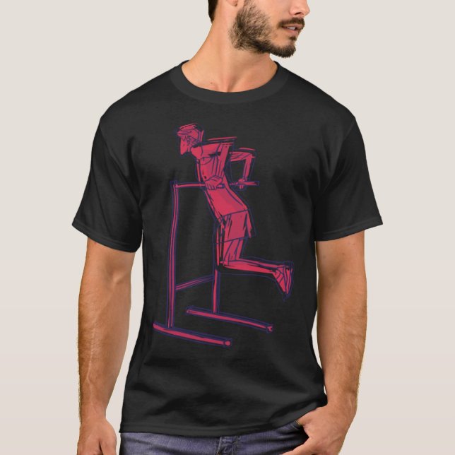 Gym Inspiration Weightlifting Dip Fitness Workout  T-Shirt (Vorderseite)