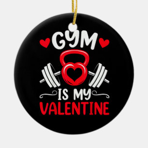 Gym ist mein Valentinsherz Fitness-Workout Valenti Keramik Ornament