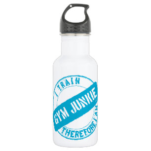 GYM JUNKIE ICH TRAIN DAHER. Hellblau Trinkflasche