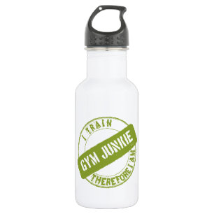 GYM JUNKIE ICH TRAIN DAHER. Hellgrün Edelstahlflasche