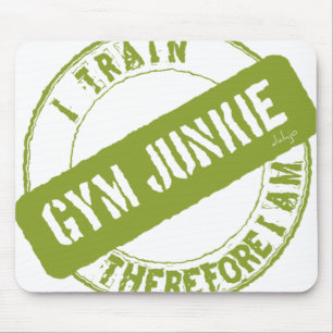 GYM JUNKIE ICH TRAIN DAHER. Hellgrün Mousepad
