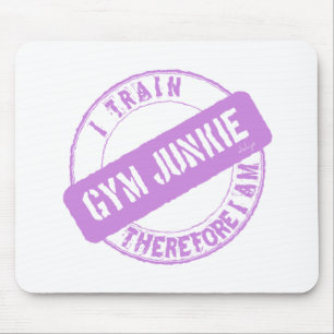 GYM JUNKIE ICH TRAIN DAHER. lila Mousepad
