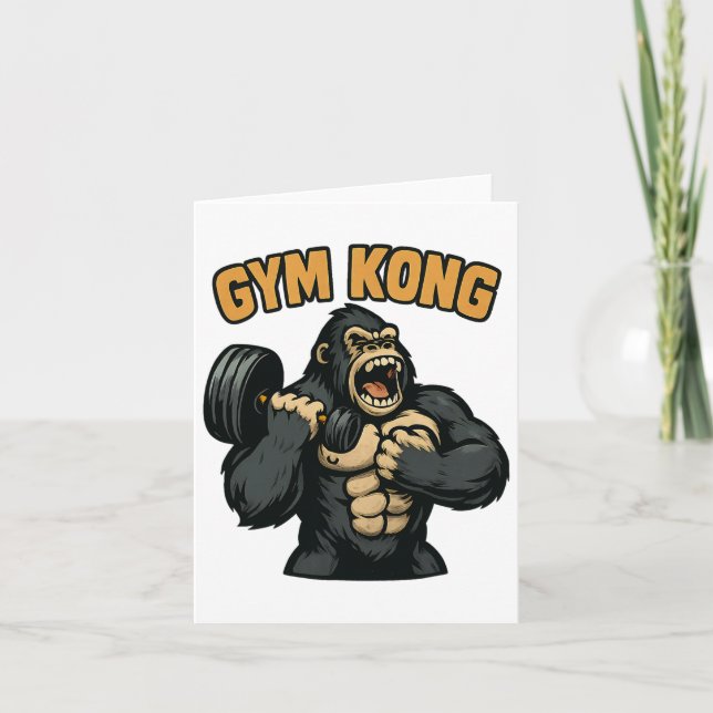 Gym Kong Funny Bodybuilding Fitness Gorilla Bast Karte (Vorderseite)