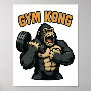 Gym Kong Lustige Bodybuilding Fitness Gorilla Beas Poster