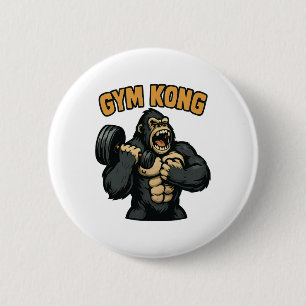 Gym Kong Lustiger Bodybuilding Fitness Gorilla Bea Button