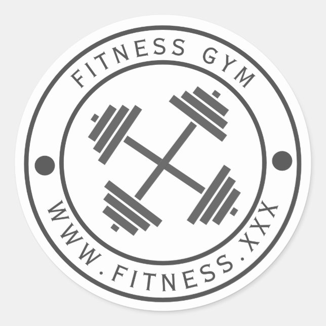 Gym Logo Typografie Aufkleber (Vorderseite)