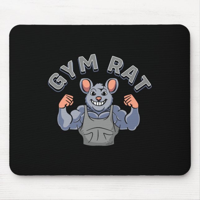 Gym Lover Bodybuilding Workout Funny Gym Rat Mousepad (Vorne)