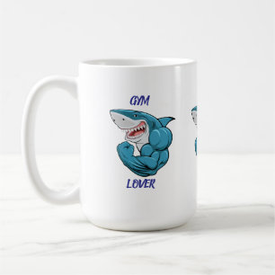 Gym Lover Hai – Lustiges Fitness Hai Design Kaffeetasse