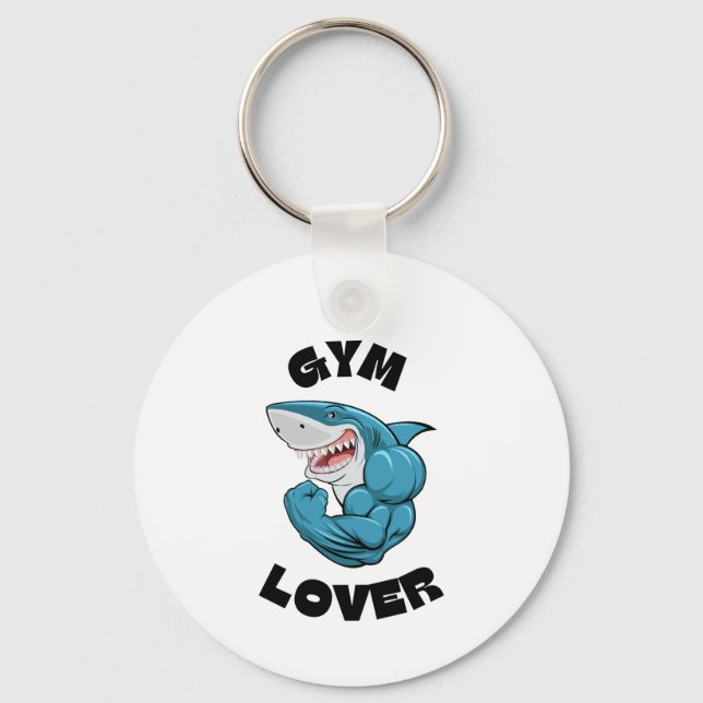 GYM LOVER Shark Schlüsselanhänger - Spaß & Motivie (Vorderseite)