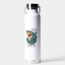 Gym Lover Shark Water Bottle - Funny Muscle Shark
