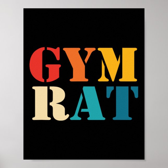 Gym Lover Workout Bodybuilding Retro Alphabet Gym Poster (Vorne)