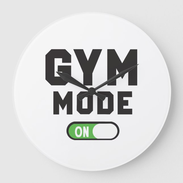 Gym Mode – Train Hard Stay Strong Große Wanduhr (Vorderseite)