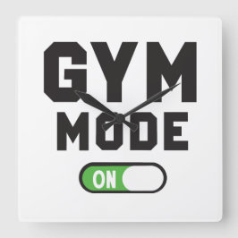 Gym Mode – Train Hard Stay Strong Quadratische Wanduhr