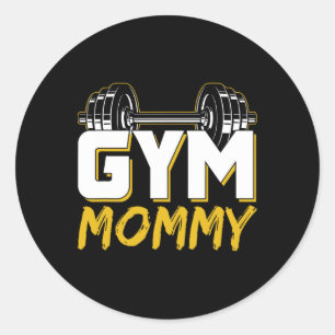Gym Mommy Fitness Training Workout Weightlift Runder Aufkleber