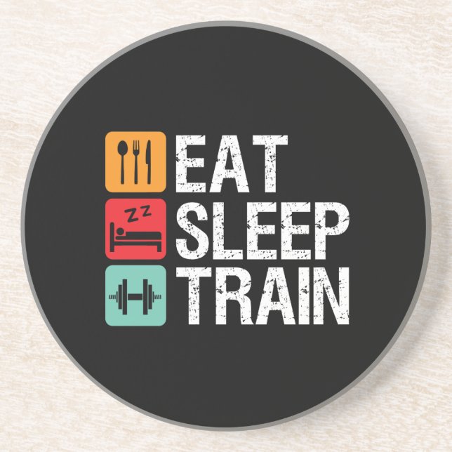 Gym Motivation Workout Fitness Sleep Bahn essen Getränkeuntersetzer (Vorne)