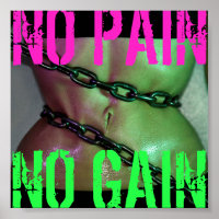 Gym Motivation Workout No Pain No Gain Poster