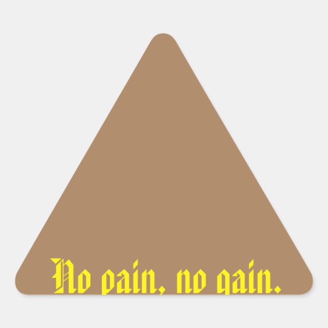 GYM-Motivationsziffern und hellbraun Dreieckiger Aufkleber (Vorderseite)
