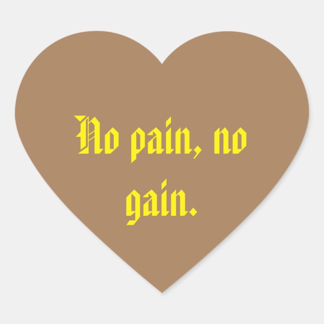 GYM-Motivationsziffern und hellbraun Herz-Aufkleber (Vorderseite)