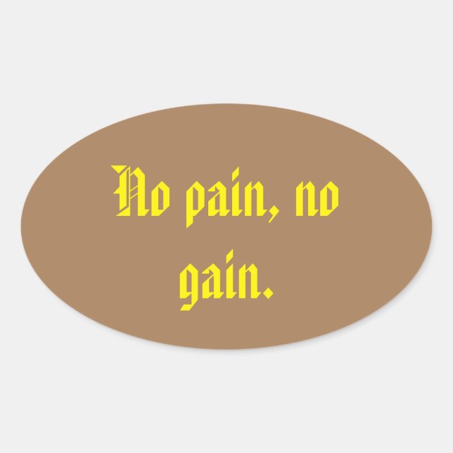 GYM-Motivationsziffern und hellbraun Ovaler Aufkleber (Vorderseite)