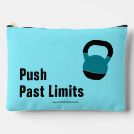Gym Motto Push Past Limits Electric-Blue Black Zubehörtasche